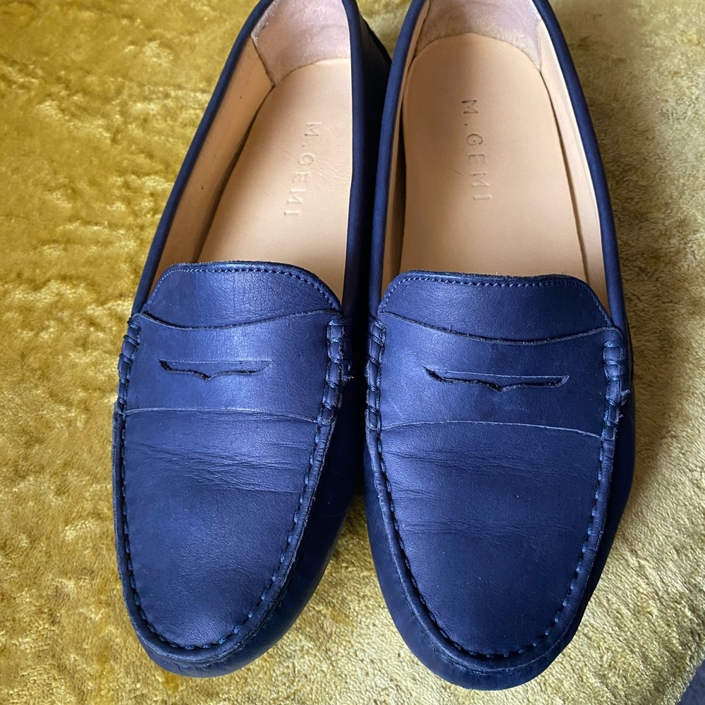 M. Gemi The Pastoso Leather Driver Loafer in Navy